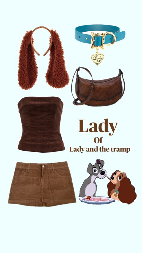 Lady From Lady And The Tramp Costume, Brunette Disney Characters Costumes, Lady And The Tramp Halloween Costume, Tramp Lady And The Tramp, Brown Corset Halloween Costume, Recognizable Halloween Costumes, Lady From Lady And The Tramp, Lady And The Tramp Costume, Lady Halloween Costumes