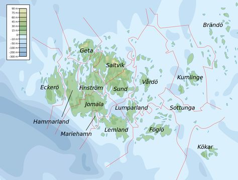 Geographical features and municipalities of the Aland Islands Aland Islands, Geographical Features, Island Map, Family Heritage, Åland Islands, Topographic Map, Baltic Sea, Archipelago, Capital City