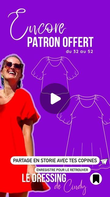 32K views · 4.1K likes | Cindy de Dieuleveult on Instagram: "🎁Patron GRATUIT🎁 FREE Pattern🎁 
Du 32 au 52 à télécharger sur mon blog (le lien dans ma bio)
Encore Facile & Rapide à coudre
À coudre en version blouse ou robe (j’ai raccourci la mienne, en réalité elle est plus longue)

Encore Accessible aux débutantes, tu peux Encore retrouver le tuto vidéo sur ma chaîne YouTube🎥 Abonne toi ça sera hyper encourageant pour moi 🩷

Si tu veux me faire un cadeau gratuit à ton tour:
Commente, invite tes copines à découvrir ce patron gratuit, partage en storie si tu veux partager ce cadeau et faire découvrir mon univers à tes abonnés, et enregistre ce réels ! Voir que tout ce patron te plaît sera un super cadeau pour moi, et me motivera de fou à t’en offrir d’autres 🩷 

Hâte de voir ce que tu v Free Pattern, Tes