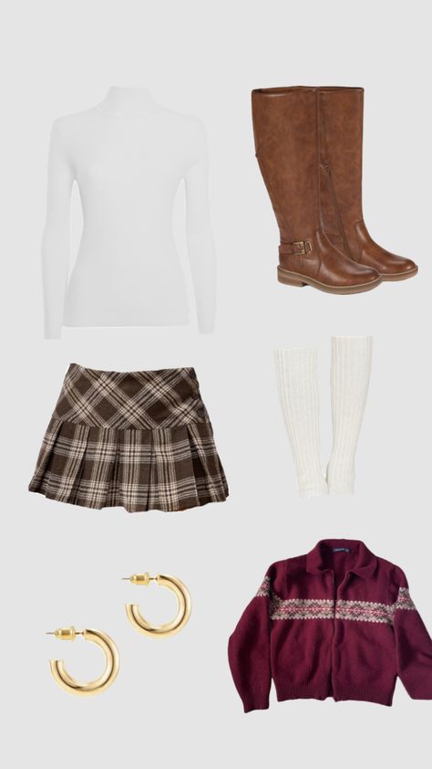 Thanksgiving, Friendsgiving, holiday outfit ideas/inspiration brown boots, legwarmers, brown plaid mini skirt, brandy paola sweater #thanksgiving #thanksgivingoutfits #friendsgiving #friendsgivingoutfits #fallfashion #winterfashion #holidayoutfits #outfitinspo #outfitideas #miniskirt #boots #plaidskirt #legwarmers #boots #brandymelville Friendsgiving Outfit Ideas, Legwarmers Boots, Outfit Ideas Skirt, Friendsgiving Outfit, Outfit Ideas Inspiration, Holiday Outfit Ideas, Thanksgiving Friendsgiving, Holiday Outfit, Plaid Mini Skirt