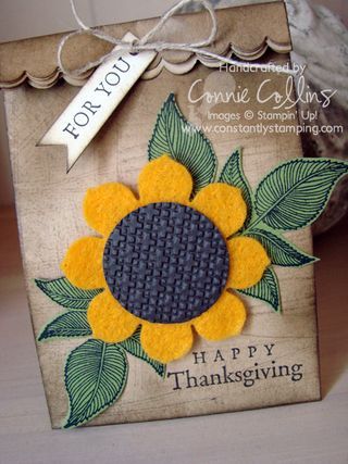 Sunflowerminilunchbag2 Lunch Sack, Paper Crafting Ideas, Paper Sack, Sunflower Crafts, Can't Help Myself, Decorated Gift Bags, Decorated Bags, Sunflower Cards, Gift Bags Diy