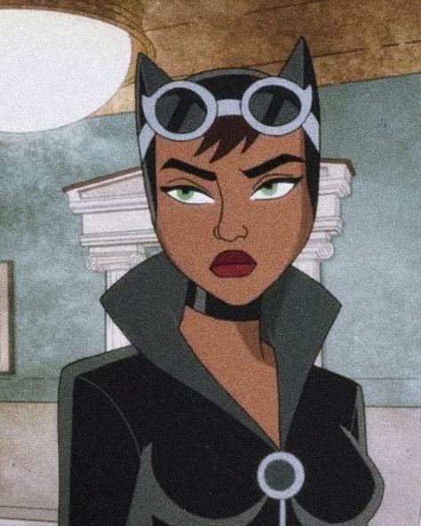 Black Catwoman Pfp, Black Cat Woman Art, 00s Cartoons, Catwoman Black, Black Harley Quinn, Catwoman Pfp, Black Catwoman, Catwoman Comic, Black Bratz Doll