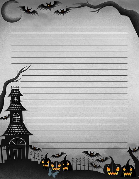 Printable Spooky Halloween Stationery Halloween Stationery, Free Printable Stationery Paper, Envelope Template Printable, Halloween Borders, Printable Lined Paper, Printable Stationary, Halloween Writing, Free Printable Stationery, Writing Paper Printable Stationery