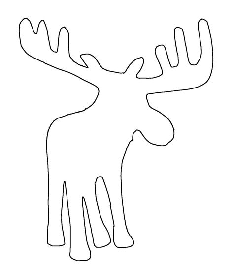 Moose Applique Pattern, Moose Outline, Moose Applique, Moose Quilt, Outline Template, Christmas Stockings Diy, Scroll Saw Patterns, Applique Pattern, Camping Crafts