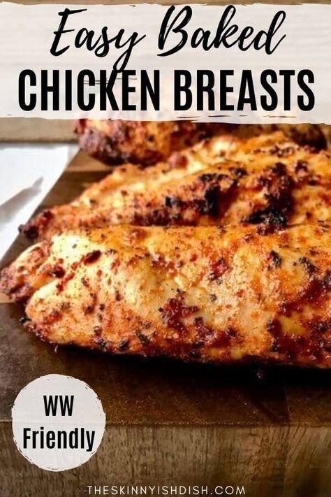 Introducing one of the best baked chicken recipes you’ll find. This simple and healthy chicken breast is perfect for weeknight meals and can be used in so many ways with meal prep. #bakedchicken #chickenrecipes #ww Weight Watchers Chicken Breast Recipes, Weight Watchers Chicken Breast, The Best Baked Chicken, Best Baked Chicken, Meal Prep Chicken, Easy Baked Chicken Breast, Healthy Baked Chicken, Chicken Breast Recipes Baked, Chicken Breast Recipes Easy