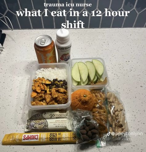 Lunch For 12 Hour Shift, Meal Prep 12 Hour Shift, Nurse Lunch Meal Prep, Nurse Food Ideas, Nursing Meal Prep, 12 Hour Shift Meal Prep, Nurse Lunch Ideas Night Shift, Nurse Lunches, Nurse Snacks