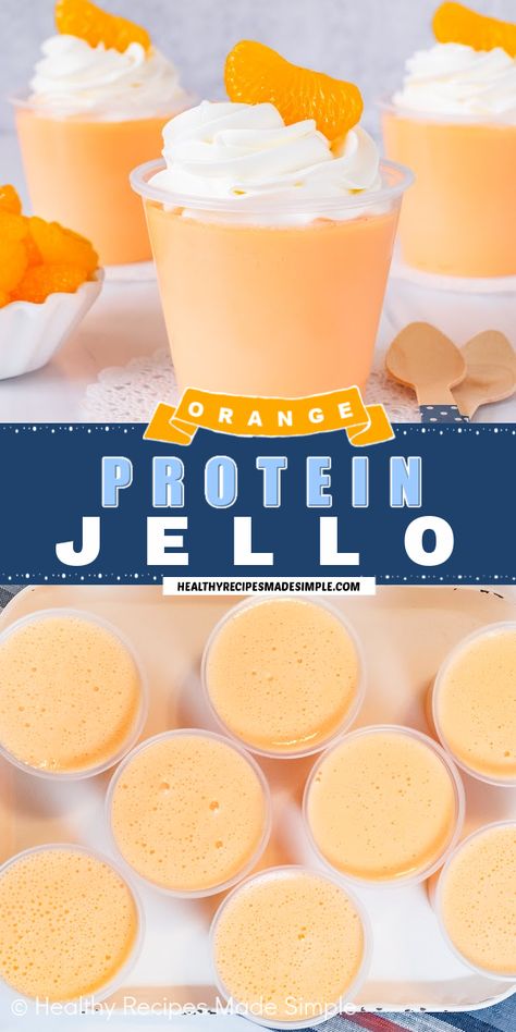 Jello And Protein Powder, Low Calorie Jello Recipes, Keto Orange Fluff With Greek Yogurt, Dessert Recipes With Jello, Bobby Calabrese Recipes, Yummy Low Calorie Snacks, Creamsicle Dessert Recipes, High Protein Drinks Low Carb, Low Carb Low Protein Recipes