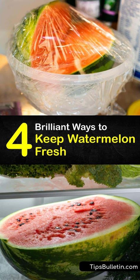 Find out how to prolong the ripeness and shelf life of a whole watermelon. Refrigerate the melon in an airtight container instead of exposing the cut end to room temperature will extend the life. Watermelon and cantaloupe also make for delicious frozen smoothies. #storing #watermelon #fresh How To Keep Watermelon Fresh Longer, Storing Watermelon, Watermelon Storage, How To Store Watermelon, Whole Watermelon, Frozen Smoothies, Watermelon Ice Cream, Vegetable Benefits, Frozen Watermelon