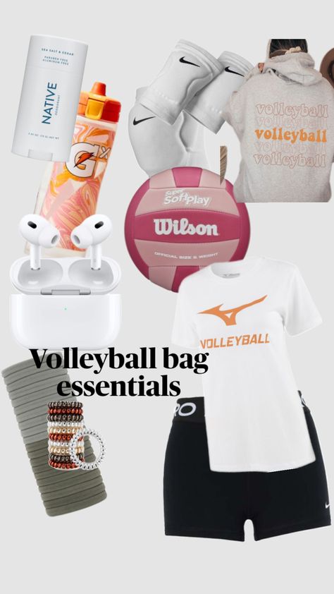 #volleyballbag #Volleyball #bag #bagessintals #essentails Volleyball Fits, Volleyball Tryouts, Sport Fits, Volleyball Bag, Preppy Things, Volleyball Training, Essential Bag, What To Pack, School Bag