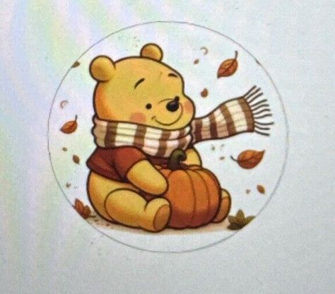 Halloween Winnie The Pooh, Snoopy Fall, Fall Stickers, Envelope Labels, Autumn Stickers, Cute Doodle Art, Cartoon Bear, Scrapbook Embellishments, Scrapbooking Embellishments