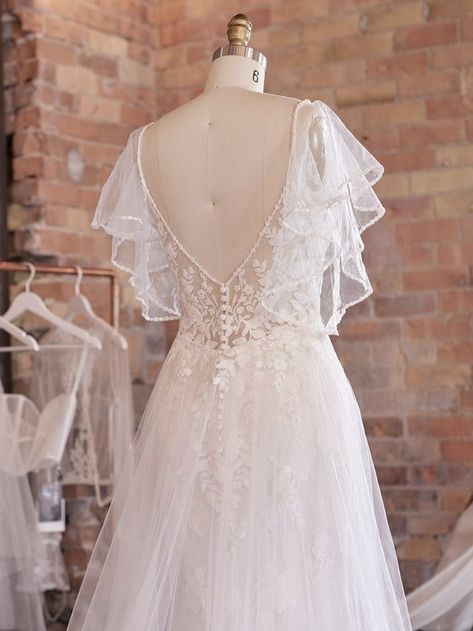 1900s Wedding Dress, Tulle Overskirt, Bridal Closet, Rebecca Ingram, Lace Motifs, A Line Bridal Gowns, Ivory Gown, Detachable Sleeves, Illusion Tulle