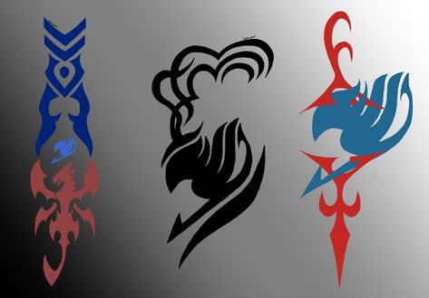 Gray,Erza,Natsu Luxus Jellal,Erza Tower Of Heaven Fairy Tail, Fairy Tail Tattoo Ideas, Fairy Tail Emblem, Fairy Tail Tattoo, Tail Aesthetic, Erza Et Jellal, Fairy Tail Jellal, Tail Tattoo, Jellal Fernandes