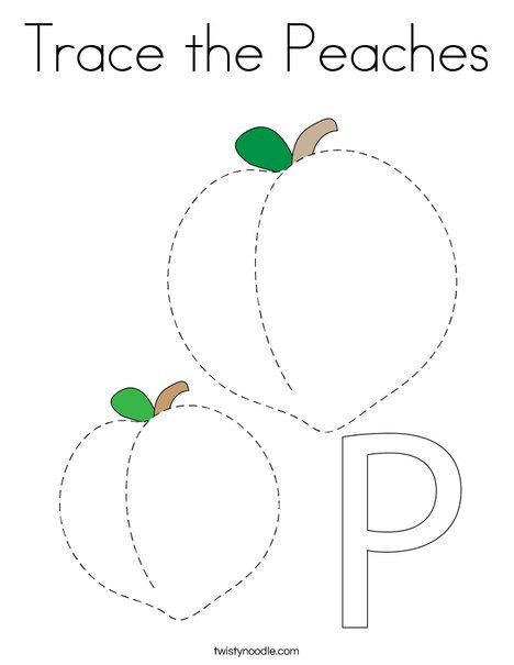 Trace the Peaches Coloring Page - Twisty Noodle Peach Crafts Preschool, Storytime Activities, Tracing Activity, Childhood Art, Twisty Noodle, Learning Board, Tracing Practice, Bible Activities For Kids, Tracing Sheets