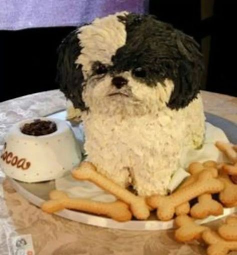 Shih Tzu dog cake                                                                                                                                                                                 More Shih Tzu Cake, Bakers Delight, Decorate Cake, Cake Central, Animal Cakes, Dog Cakes, 3d Cake, Dog Cake, New Cake