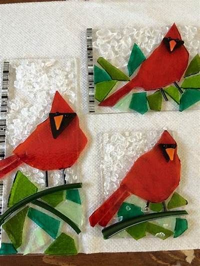 17 Best images about Fused Glass Fused Glass Cardinal, Nightlight Ideas, Fused Glass Ideas, Fused Flowers, Christmas Resin, Fused Glass Panel, Fused Glass Dishes, Fused Glass Plates, Glass Fusion Ideas