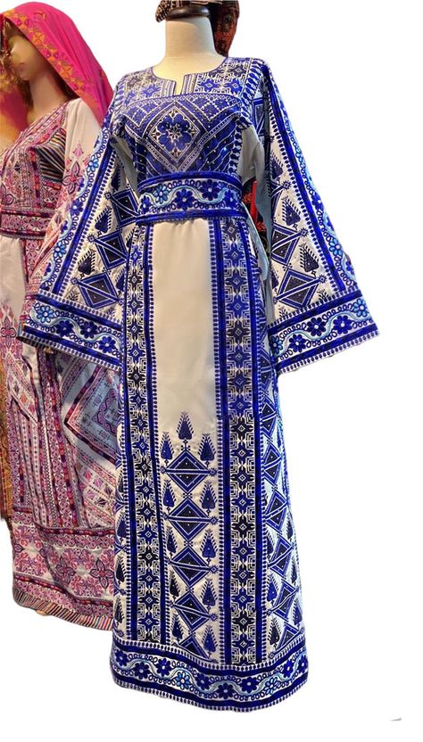 PALESTINIAN TATREEZ EMBROIDERY Urban Dresses, Purple Stones, Embroidery Dress, Silk Velvet, Black Stone, New Dress, Navy Blue, Velvet, Embroidery