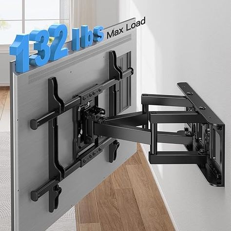 Pipishell Full Motion TV Wall Mount for 37-75" Flat Curved TVs, Wall Mount TV Bracket with Dual Articulating Arms Swivel Tilt Rotation, TV Mount up to 132lbs Max VESA 600x400 Fit 12"-16" Wood Stud Wall Mount Tv, Full Motion Tv Wall Mount, Mount Tv, Curved Tvs, Wall Decor Men, Tv Wall Mount Bracket, Tv Wall Brackets, Tv Wall Mount, Welding Art Projects