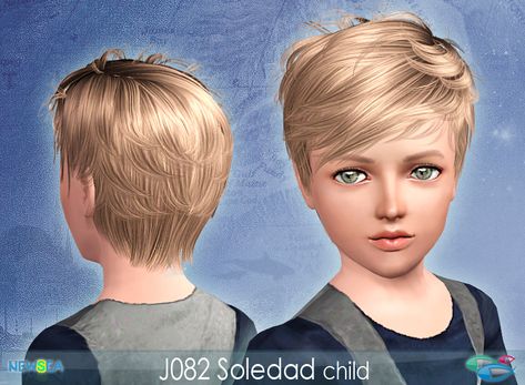 Newsea's "Soledad" J082. For boys. Sims 4 Toddler Hair Boy, Sims 3 Toddler Hair, Sims 4 Toddler Hair, Toddler Hair Sims 4, Kids Hairstyles Boys, Hair Donation, Kids' Hairstyles, Sims 4 Hair Male, Sims 4 Cc Kids Clothing