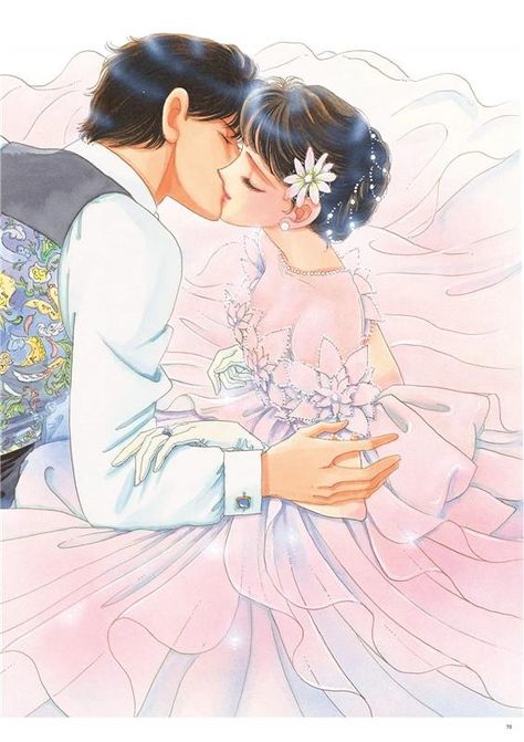 Saito Chiho 🎨👩‍🎨 Art Chiho Saito, Lovers Knot, Fantasy Love, Japon Illustration, Pretty Drawings, Ffa, Couple Drawings, Ethereal Art, Anime Couples Drawings