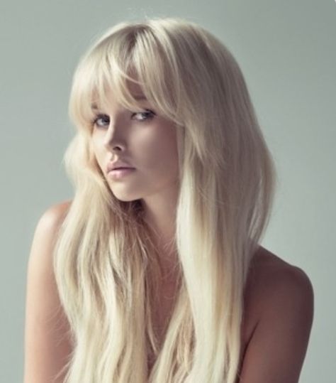 . Front Bangs Hairstyles, Soft Blonde Hair, Tan Skin Blonde Hair, Blonde Hair With Bangs, Bob Hairstyles With Bangs, Light Blonde Hair, Hair With Bangs, Great Hairstyles, Long Hair With Bangs