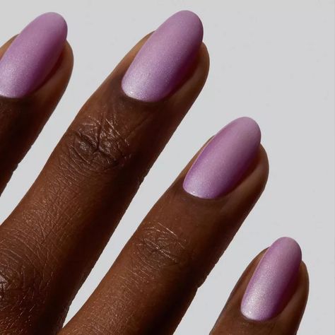 Lavender Nail Ideas, Colors In Interior Design, Pastel Manicure, Latte Nails, Shimmery Nails, Digital Lavender, Lavender Latte, Purple Manicure, 2023 Nail