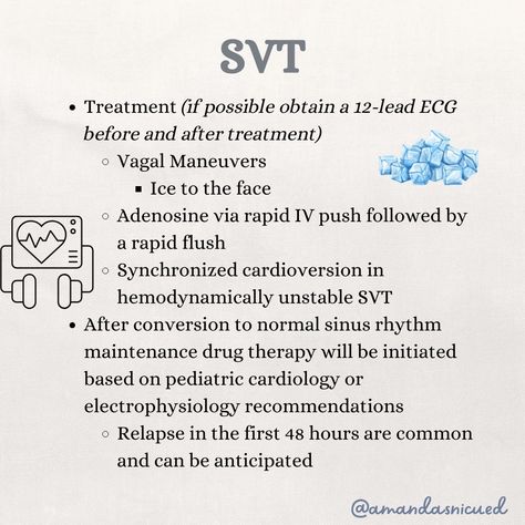 👶💓 Supraventricular Tachycardia: 💓 SVT is the most common arrhythmia in neonates, often presenting with a heart rate >220 bpm. Quick identification and intervention are key to stabilizing these little ones. 💪 We use strategies like vagal maneuvers, adenosine, or even cardioversion to bring them back to sinus rhythm! Have you ever seen SVT firsthand? Let me know if you have: 🥶 done vagal maneuvers 💉administered adenosine ⚡️performed synchronized cardioversion Sinus Rhythm, Normal Sinus Rhythm, First 48, Cardiology, Heart Rate, Pediatrics, Have You Ever, A Heart, Let Me