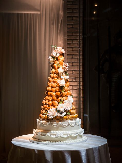 Cake Commissions | Nadia & Co French Wedding Cake Croquembouche, Croquembouche Wedding Cake, Profiterole Tower, French Wedding Cakes, Alternative Wedding Cakes, Wedding Cake Tasting, Dreamy Forest, Cream Wedding Cakes, Pastry Design