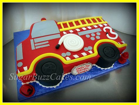 Red Fire Truck Birthday Cake Fire Truck Birthday Cake, Fire Truck Cupcakes, Firefighter Birthday Cakes, Fire Engine Cake, Fire Truck Cake, Truck Birthday Cake, Firetruck Cake, Truck Birthday Cakes, Fire Truck Birthday