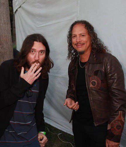 John Frusciante and Kirk Hammett Rock Aesthetic, John Frusciante, Anthony Kiedis, Kirk Hammett, Rock Outfits, Studio Tour, Red Hot Chili Peppers, Music People, Chili Peppers