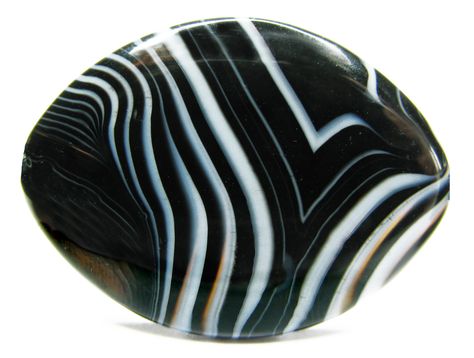 Black and white banded agate #Agate Black Agate Stone, Dnd Stuff, White Agate, Dendritic Agate, Pink Agate, Mineral Stone, Crystal Meanings, Minerals And Gemstones, Banded Agate