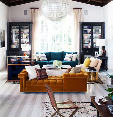 double sided couch - I see my daughter and me reading, sitting, laughint...a platter of cheese and crackers in the middle - love Nate Berkus, Furniture Placement, Design Salon, For Home, Design Del Prodotto, The Design Files, A Living Room, Over The Top, Open Floor