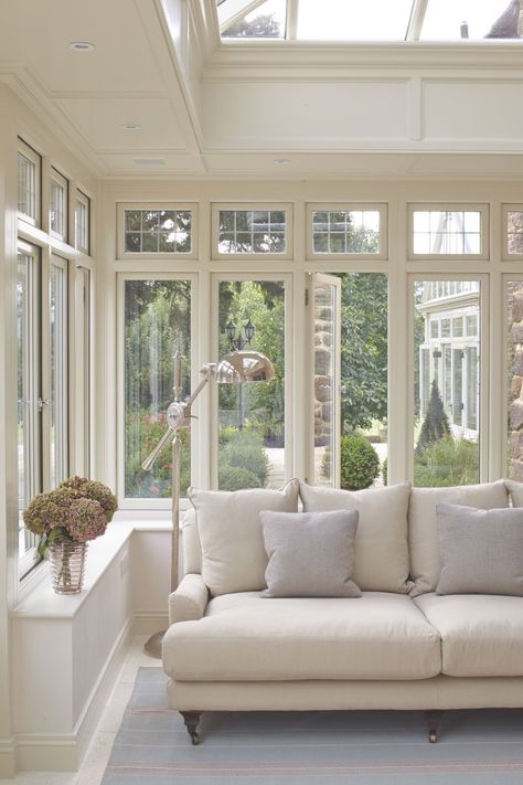 Orangery Interior, Conservatory Interiors, Kitchen Orangery, Conservatory Living Room, Kitchen Conservatory, Orangery Extension, Conservatory Decor, Timber Joinery, Conservatory Interior