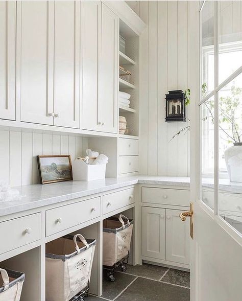 Home Garden Decor Inspo on Instagram: "Ready for the week and the laundry is done!✔️ Sadly my laundry room looks nothing like this stunner!🤍 Aren’t the rolling baskets the cutest things ever? ...SUCH a clever design feature!👌 . . . @studiomcgee @officialmetrie . . . . . #laundryroom #laundryroomdecor #laundrybasket #whitecabinets #cabinetry #kitchencabinets #whiteinteriors #whitehome #whitedecor #whitekitchen #whitekitchencabinets #modernfarmhousedecor #timelessdesign #thenewsouthern #southern Galley Laundry, The Mcgee Home, Mcgee Home, Mud Rooms, Laundry Room Inspiration, Casa Vintage, Organization Storage, Laundry Mud Room, Studio Mcgee