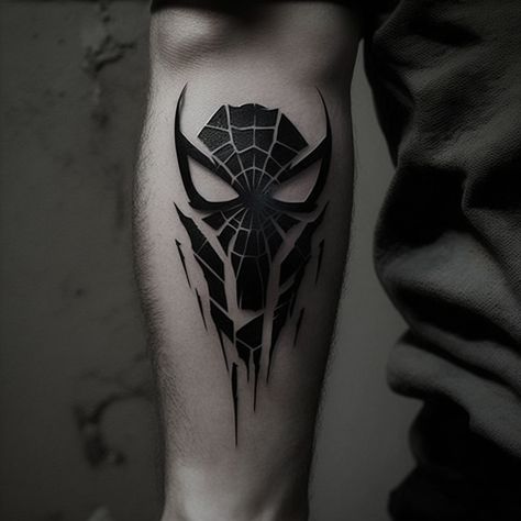 Spiderman Tattoo Black And White, Iron Man Chest Tattoo, Spider Man Venom Tattoo, Marvel Forearm Tattoo, Indiana Jones Tattoo Small, Spiderman Symbol Tattoo, Black Spiderman Tattoo, Spiderman Venom Tattoo, Superhero Tattoos For Men