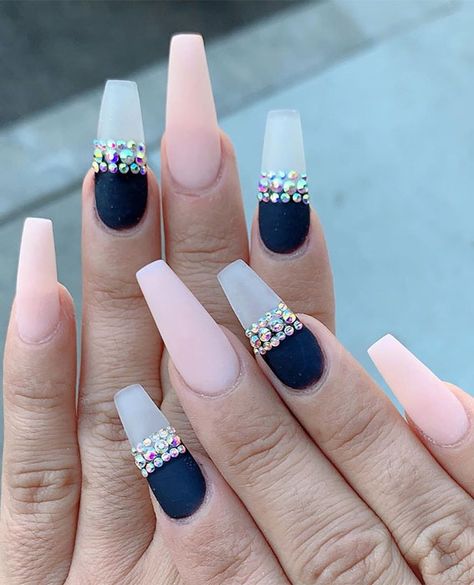 Weddig Nails, Nails Inspiration Blue, Gender Reveal Nails, Baby Shower Nails, Pink Wedding Nails, Blush Pink Nails, Navy Nails, Navy Blue Nails, Wedding Nails Glitter