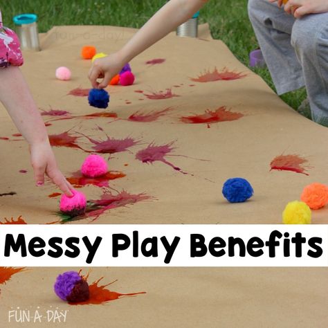 Messy Play Ideas: Everything You Need to Know | Fun-A-Day! Simple Messy Play Ideas, Messy Day Activities For Preschool, Dry Messy Play, Messy Day Activities For Kids, Sensory Messy Play Ideas, Outdoor Messy Play Ideas, Messy Play Party, Messy Play Ideas For Toddlers, Messy Play Activities Preschool