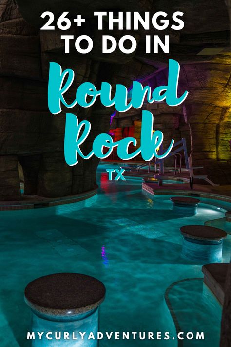 It isn’t uncommon for Texas travelers to not know much about Round Rock and, as a result, they just drive right through it on their way to Austin or Waco. However, Round Rock makes for an eventful road trip stop or even a full-on weekend getaway! It’s home to iconic things to do like the largest indoor waterpark in the country, an underwater themed bowling alley, two-pound donuts, plus an abundance of parks, boutiques, and family-friendly activities! Roundrock Texas, Texas Weekend Getaways, Texas Travel Guide, Texas Vacation, Round Rock Texas, Round Top Texas, Texas Vacations, Indoor Waterpark, Budget Travel Destinations