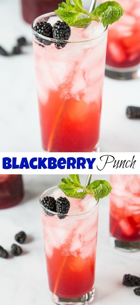 Blackberry Lime Punch - use those fresh blackberries to make a super easy and refreshing punch!  Great for parties or just to have in the fridge. Blackberry Punch Non Alcoholic, Blackberry Punch, Refreshing Punch, Healthy Recipes Crockpot, Recipes Potato, Lime Punch, Easy Dessert Recipes, Summer Drink Recipes, Easy Meal Ideas