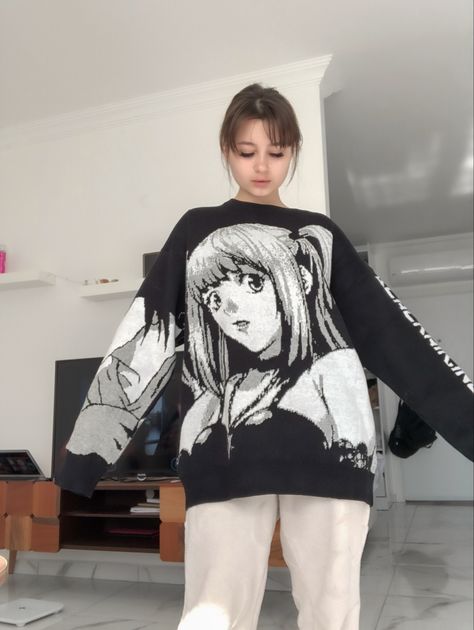 Misa Amane Sweater Outfit, Misa Amane Sweater, Air Style, Inspo Fits, Misa Amane, Anime Clothes, Sweater Outfit, Black Pink Dance Practice, Indie Outfits