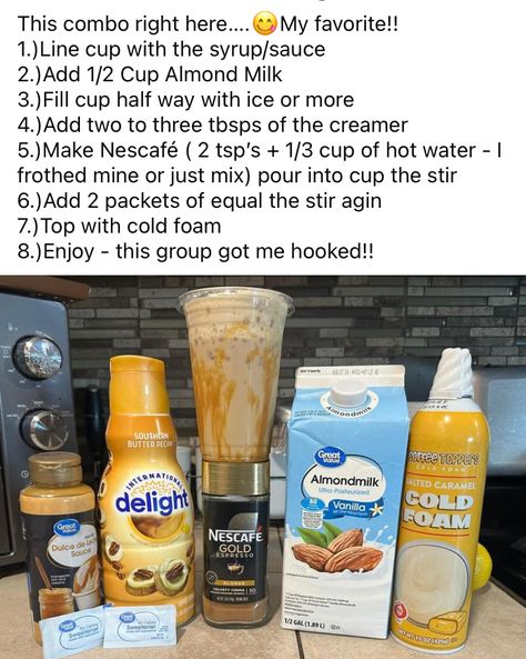 Easy Coffee Drinks Recipes, Cold Coffee Drinks Recipes, Diy Coffee Drinks, Homemade Coffee Drinks, Coffee Recipes Starbucks, Iced Starbucks Drinks, Iced Drinks Recipes, Healthy Starbucks Drinks, Iced Coffee Drinks