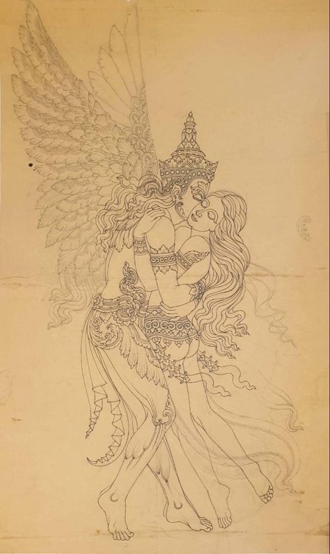 Khmer Drawing, Thai Goddess, Indian Traditional Paintings, Tantra Art, Buddhist Art Drawing, Creature Artwork, Art Of Love, Thai Art, Lord Shiva Painting