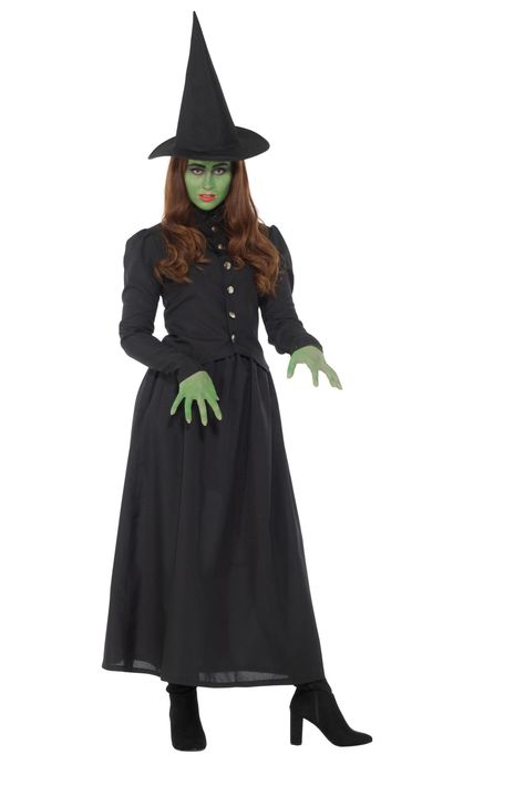 Wicked Witch Of The West Costume, Head Peices, Broom Costume, Black Witch Costume, Wicked Witch Costume, Witch Fancy Dress, Witches Costumes For Women, Oz Costume, Roman Costume