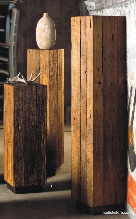 Reclaimed Wood Tables, Reclaimed Wood Table, Wood Tables, Wood Pedestal, Cool Woodworking Projects, Boho Interior, Furniture Dining Table, Metal Furniture, Rustic Furniture