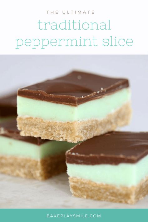 traditional peppermint slice Peppermint Slice, Jelly Slice, Slice Recipes, Mint Slice, Slice Recipe, Caramel Slice, Slices Recipes, Köstliche Desserts, Food Blogs