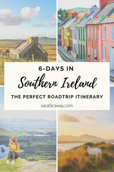 This 6-day Ireland Itinerary takes you on a road trip to Southern Ireland. It includes some of the best things to do and places to visit in Southern Ireland, like the Dingle Peninsula or the Ring of Kerry. As a little bonus, it also includes a night in Dublin and some of the best things to do in the Capital. #ireland #irelandtravel #irelandroadtrip #southernireland #dublinireland #ringofkerry #dinglepeninsula Emerald Isle Ireland, Ireland Road Trip Itinerary, Dingle Peninsula, Ireland Road Trip, Ireland Itinerary, Irish Travellers, Southern Ireland, Irish Countryside, Perfect Road Trip