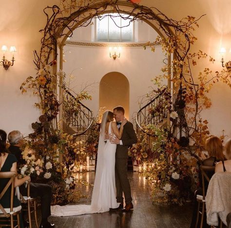 Foliage Arch, Castle Photo, Wedding Fayre, Autumnal Wedding, Floral Foliage, British Wedding, Autumn Magic, Wedding Studio, Moody Wedding