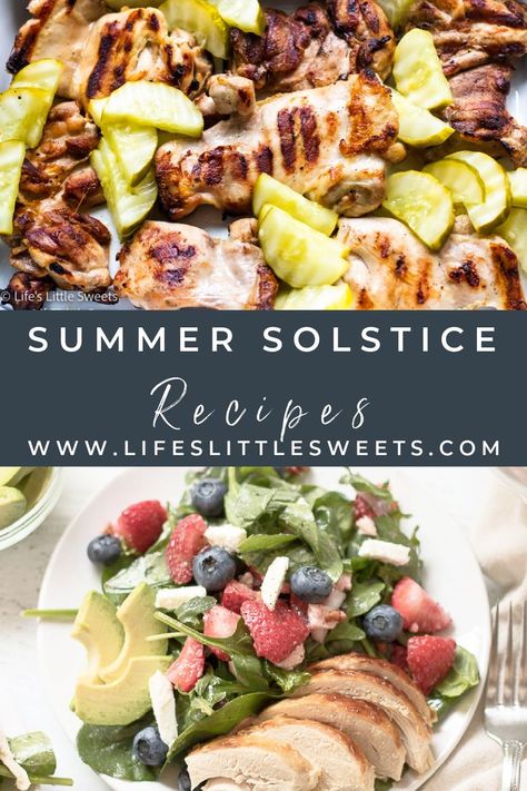 Summer Solstice recipes photos with text Summer Solstice Recipes, Solstice Recipes, Dinner Ideas For Summer, Fresh Herb Salad, Tailgate Treats, Refreshing Salads, Feast Recipes, Roasted Radishes, Herb Salad