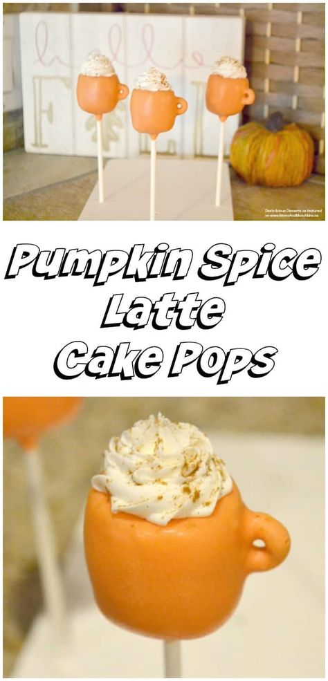 Pumpkin Spice Latte Cake Pops Thanksgiving Cake Pops, Fall Cake Pops, Pumpkin Spice Latte Cake, Cake Pop Recipes, Latte Cake, Postres Halloween, Pops Cake, Cakes To Make, Cake Pop Decorating