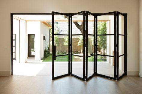 Bi Fold Doors Internal, Pintu Interior, Glass Aluminium, Accordion Doors, Folding Glass Doors, Casa Container, Model Design, Grill Design, Aluminium Doors