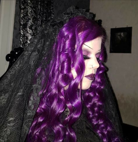 #goth Purple Goth Hair, Purple Hair Goth, Gothic Hair, Purple Goth, Gothic Hairstyles, The Heir, Goth Hair, Hairstyle Inspo, Romantic Goth